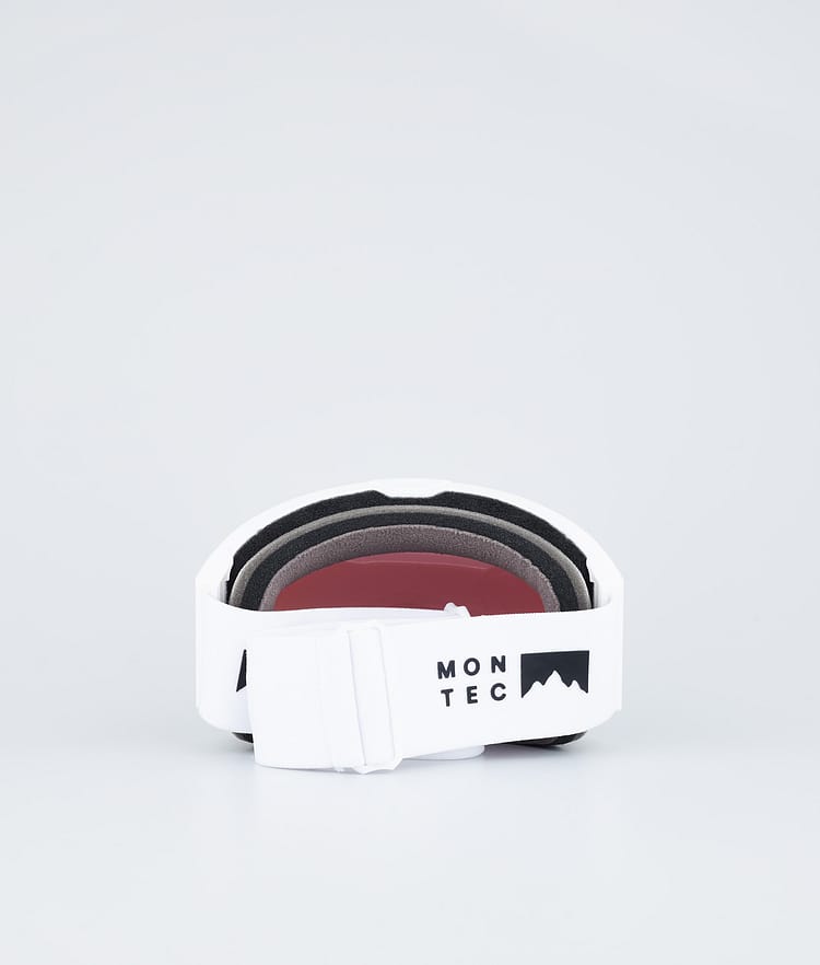 Masque de ski blanc avec miroir bleu lune