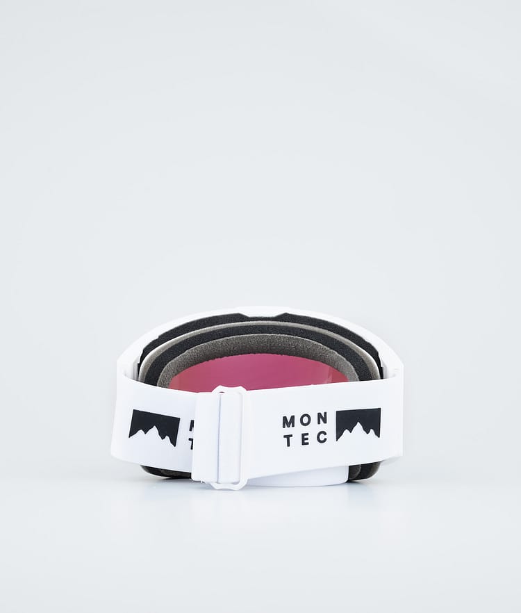 Masque de ski blanc avec miroir vert tourmaline