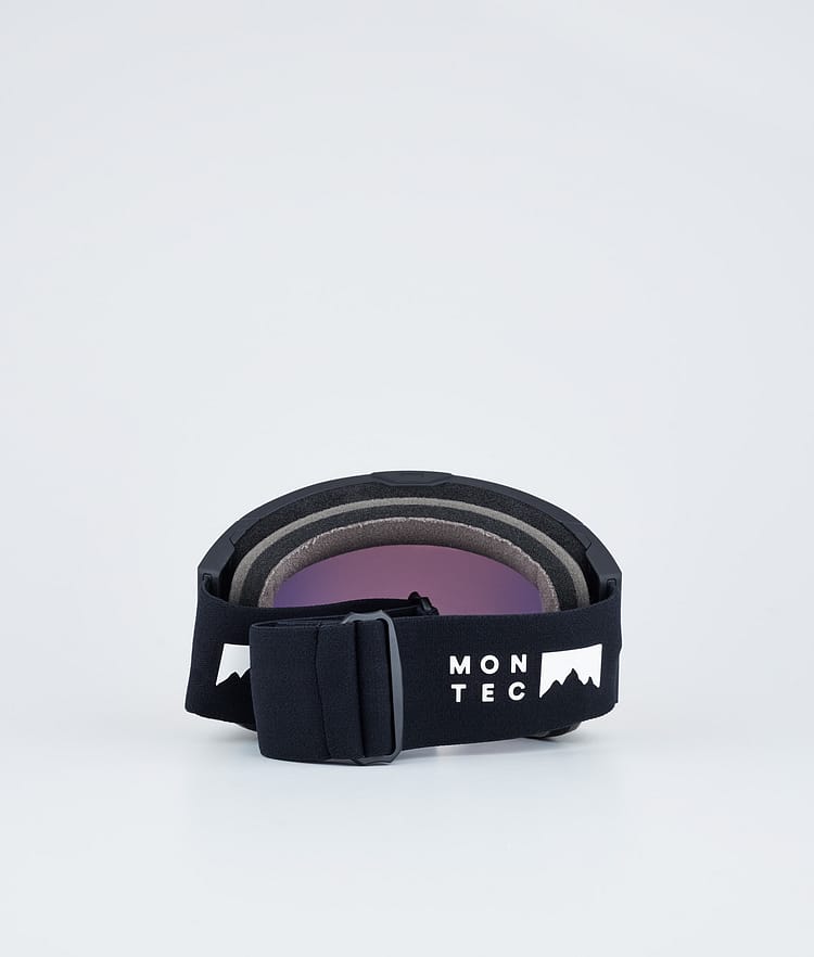 Masque de ski noir avec miroir rouge rubis noir