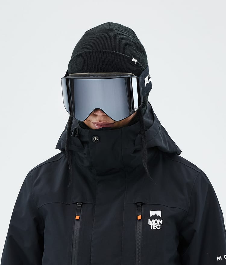 Lunettes de ski noires avec miroir noir