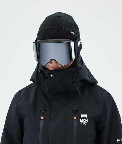 Lunettes de ski noires avec miroir noir