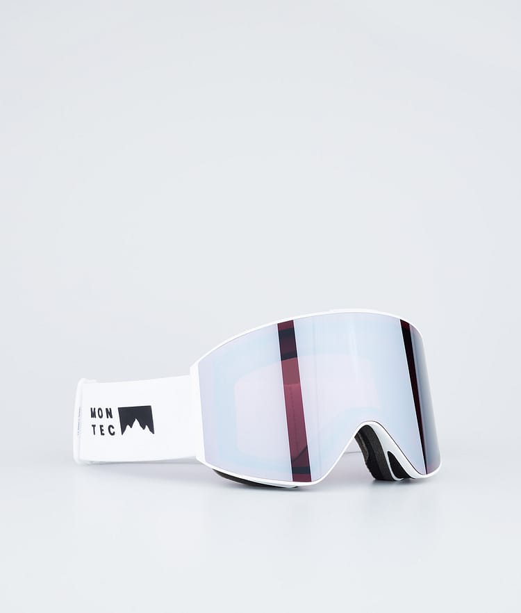 Lunettes de ski blanches avec miroir noir et blanc