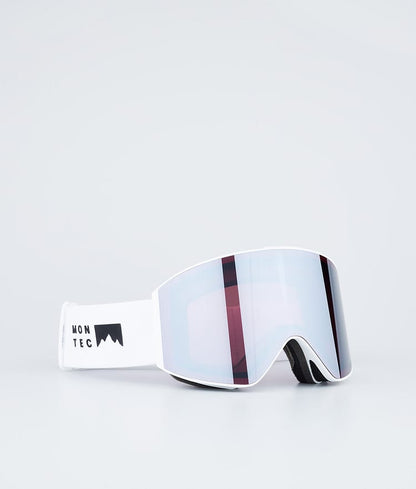 Lunettes de ski blanches avec miroir noir et blanc