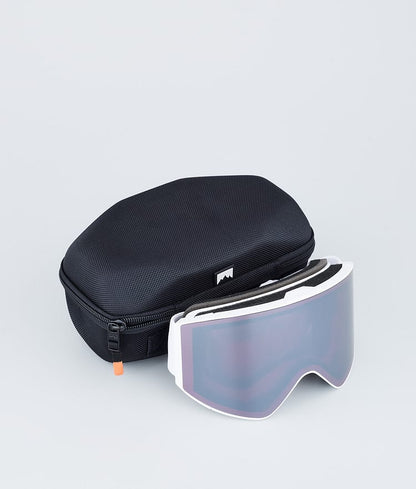 Lunettes de ski blanches avec miroir noir et blanc