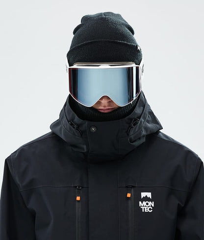 Masque de ski blanc avec miroir bleu lune