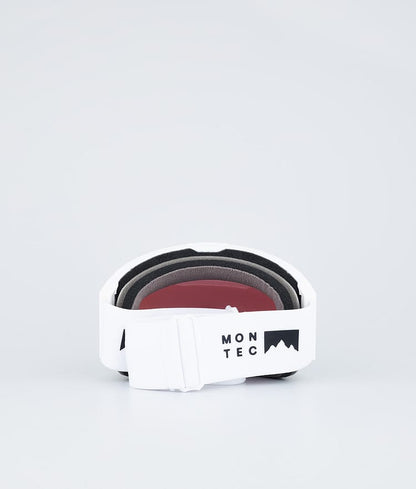 Masque de ski blanc avec miroir bleu lune