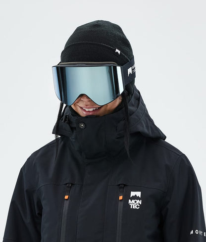 Masque de ski noir avec miroir bleu Black Moon