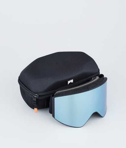 Masque de ski noir avec miroir bleu Black Moon