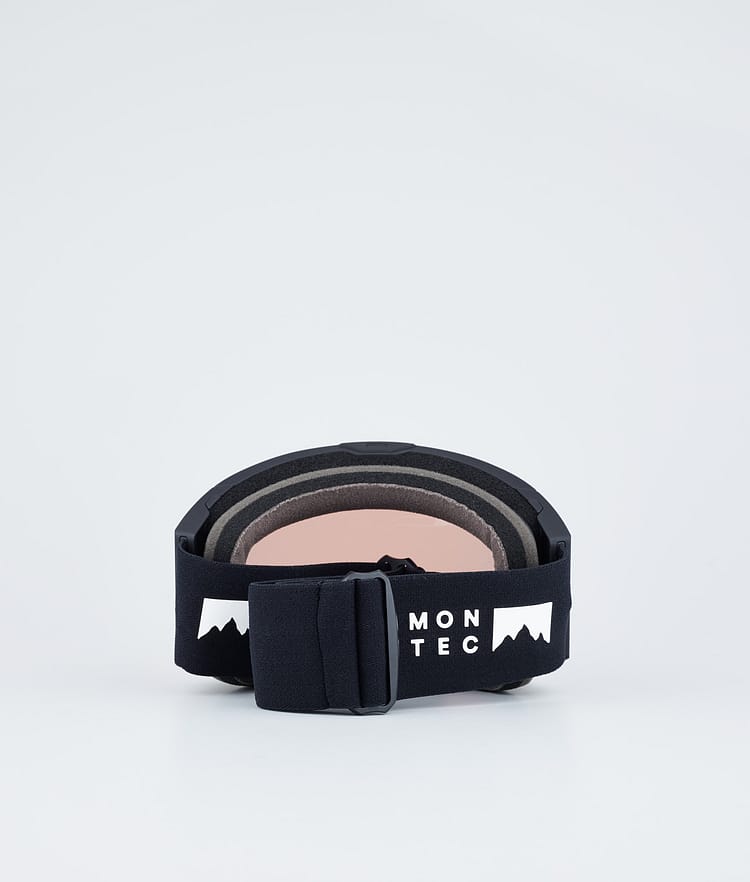 Masque de ski noir avec miroir saphir rose et noir