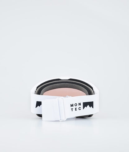 Masque de ski blanc avec miroir saphir rose