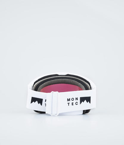 Masque de ski blanc avec miroir vert tourmaline