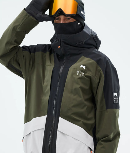 Veste de ski Morpheus pour homme - Noir/Vert olive/Gris clair