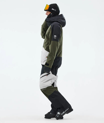 Veste de ski Morpheus pour homme - Noir/Vert olive/Gris clair