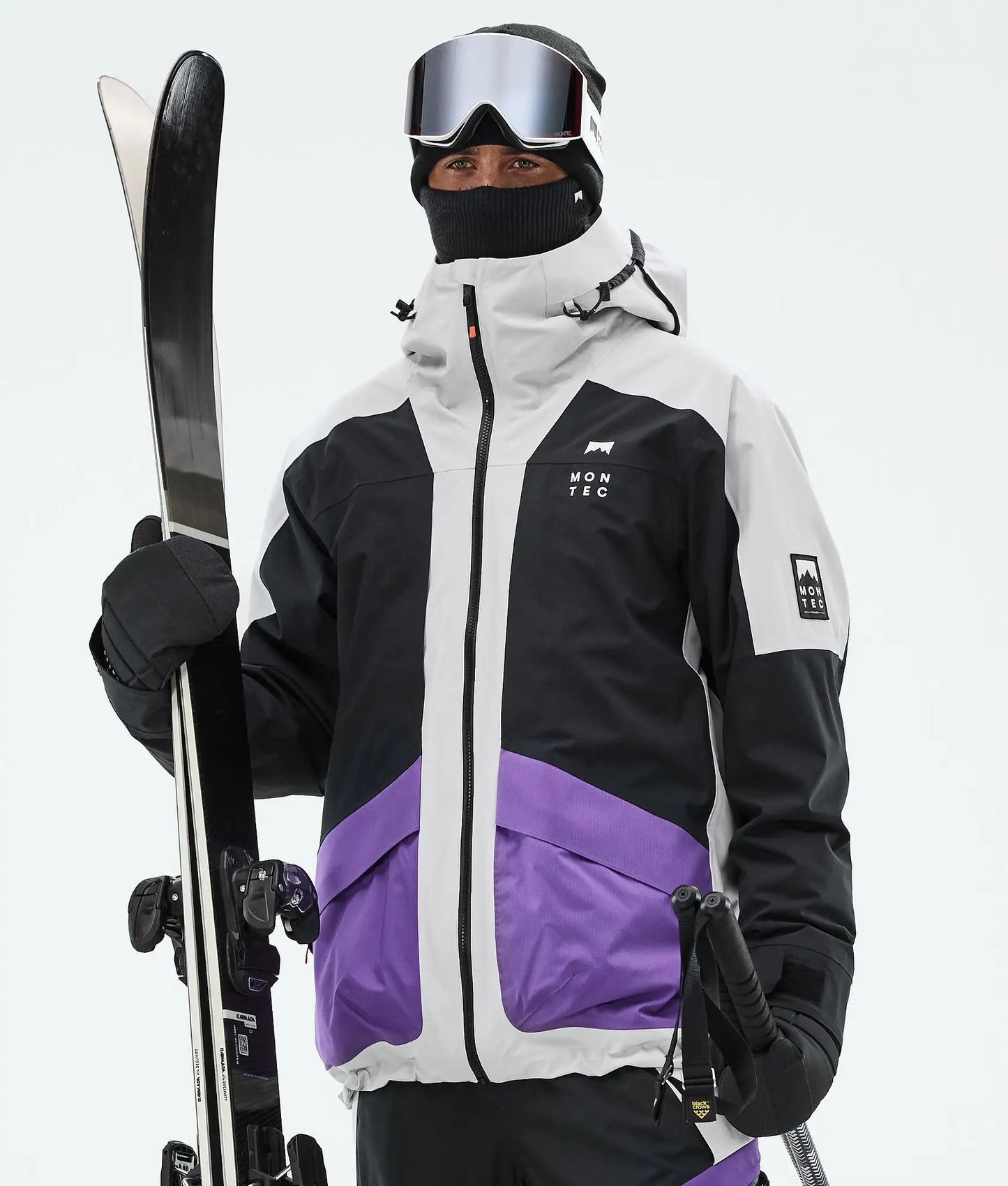 Veste de ski Morpheus pour homme - Gris clair/Noir/Violet vif