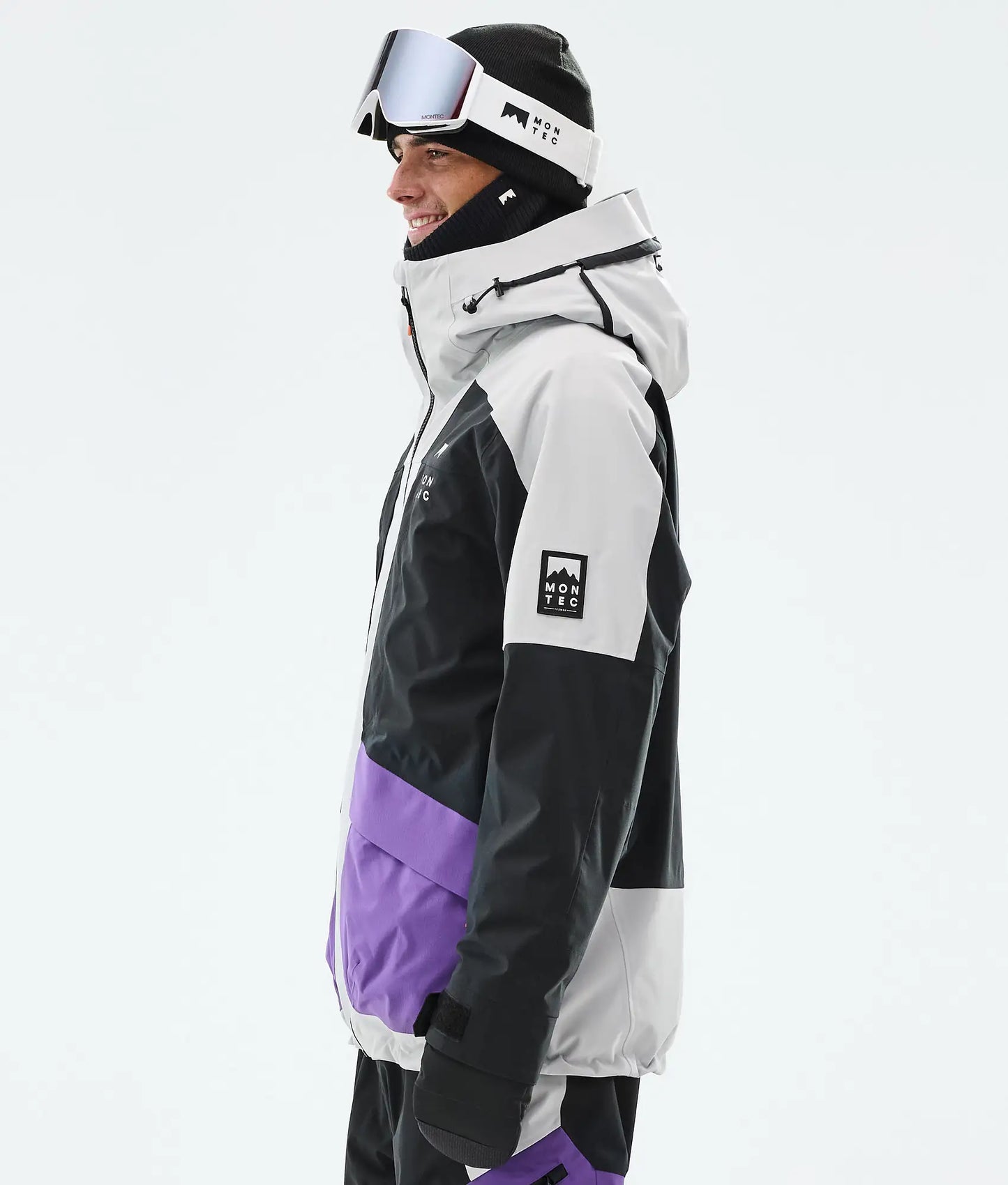 Veste de ski Morpheus pour homme - Gris clair/Noir/Violet vif