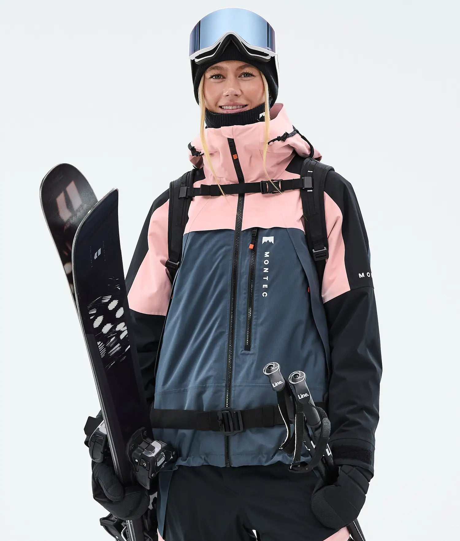 Oracle W Veste de Ski Femme Soft Pink/Black/Metal Blue