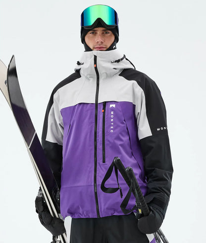 Veste de ski Oracle pour homme - Gris clair/Noir/Violet vif