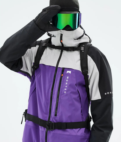 Veste de ski Oracle pour homme - Gris clair/Noir/Violet vif