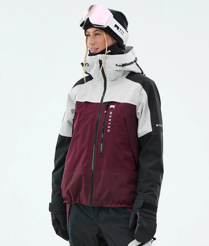 Oracle W Veste de Ski Femme Light Grey/Black/Burgundy