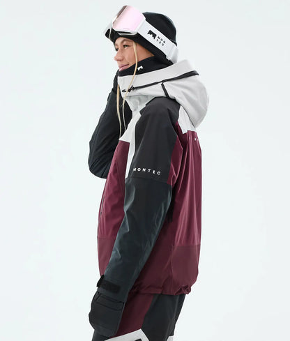 Oracle W Veste de Ski Femme Light Grey/Black/Burgundy
