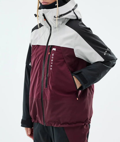 Oracle W Veste de Ski Femme Light Grey/Black/Burgundy