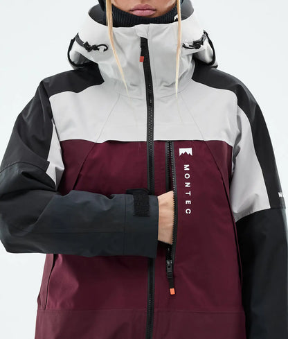 Oracle W Veste de Ski Femme Light Grey/Black/Burgundy