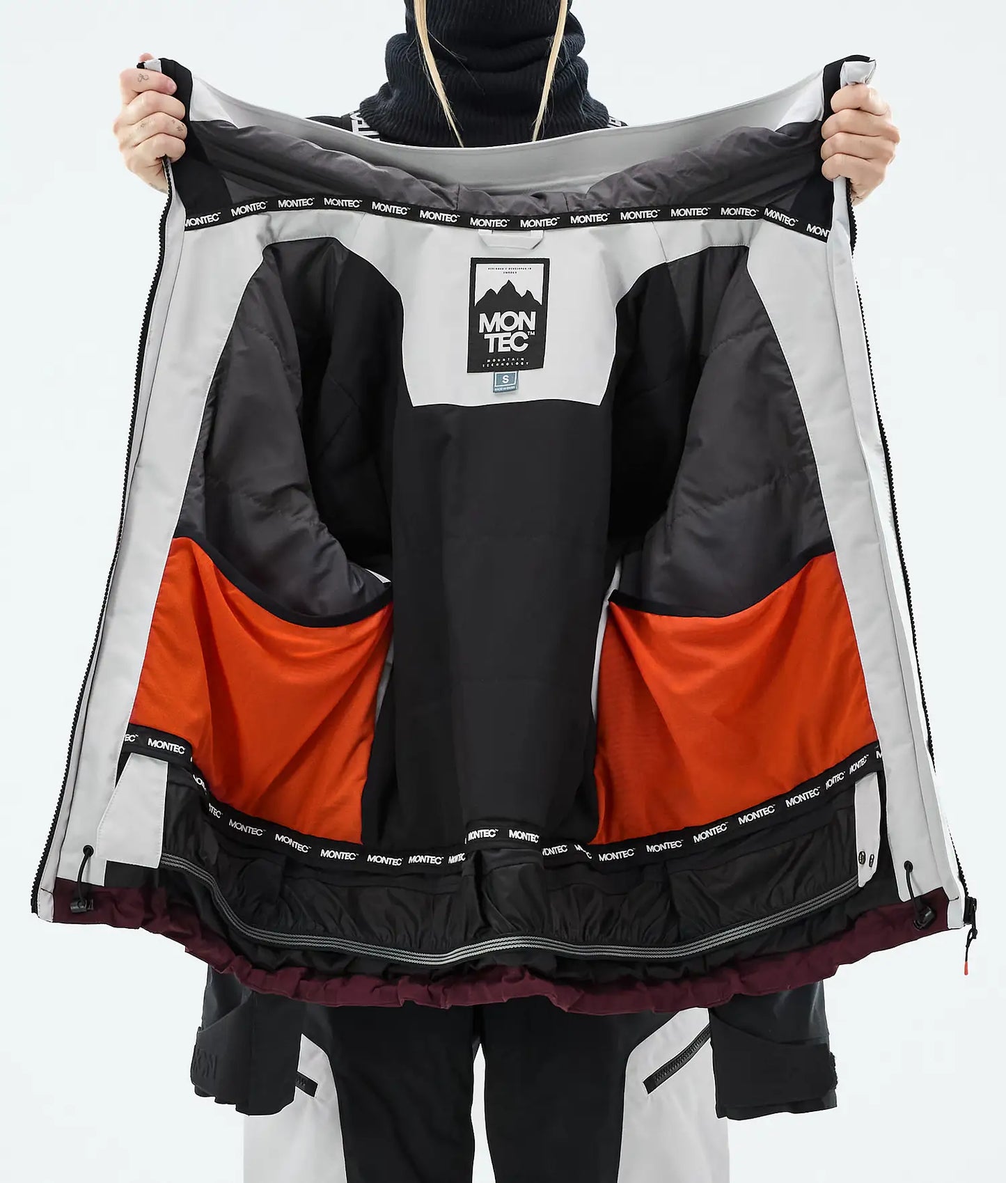 Oracle W Veste de Ski Femme Light Grey/Black/Burgundy