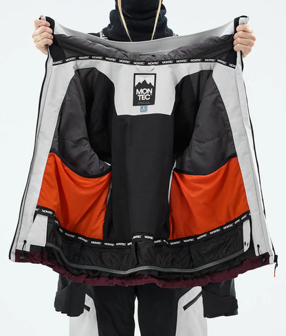 Oracle W Veste de Ski Femme Light Grey/Black/Burgundy